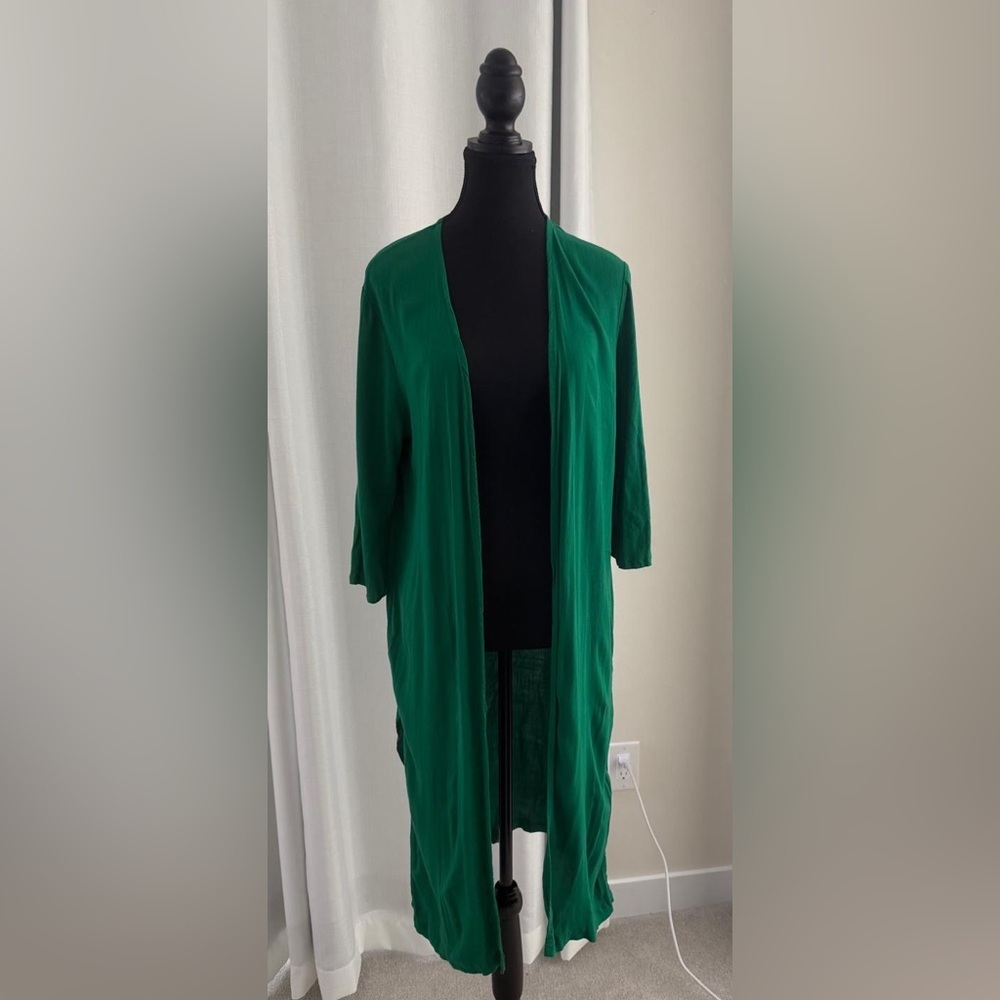Deep Green Longline Open Coverup